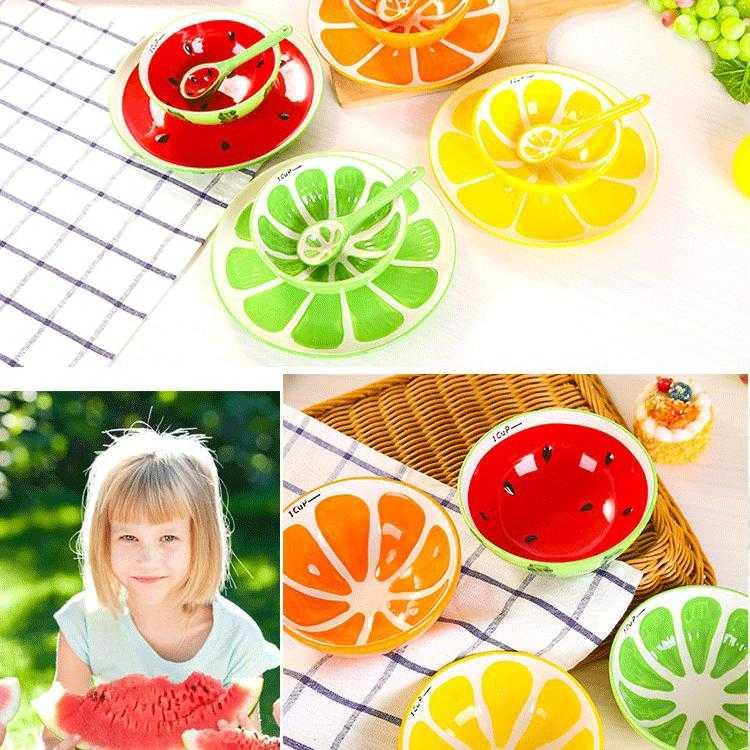 Jingdezhen creative express cartoon children rice bowls ceramic fruit watermelon bowl of individual students eat such as always