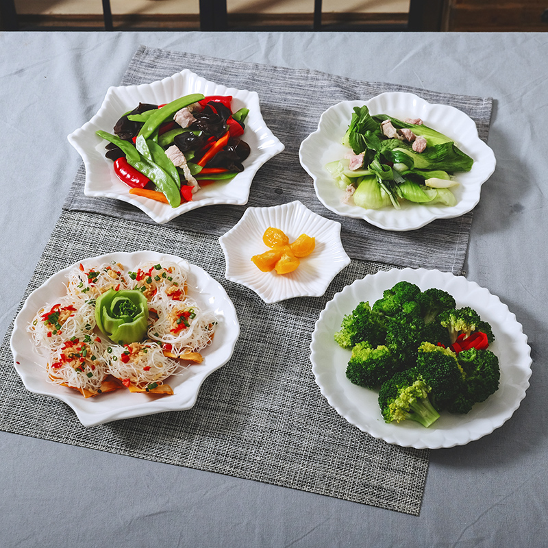 Creative ceramic cake dish dish dish with pure white soup plate shallow dish plates snack plate of irregular plate tableware