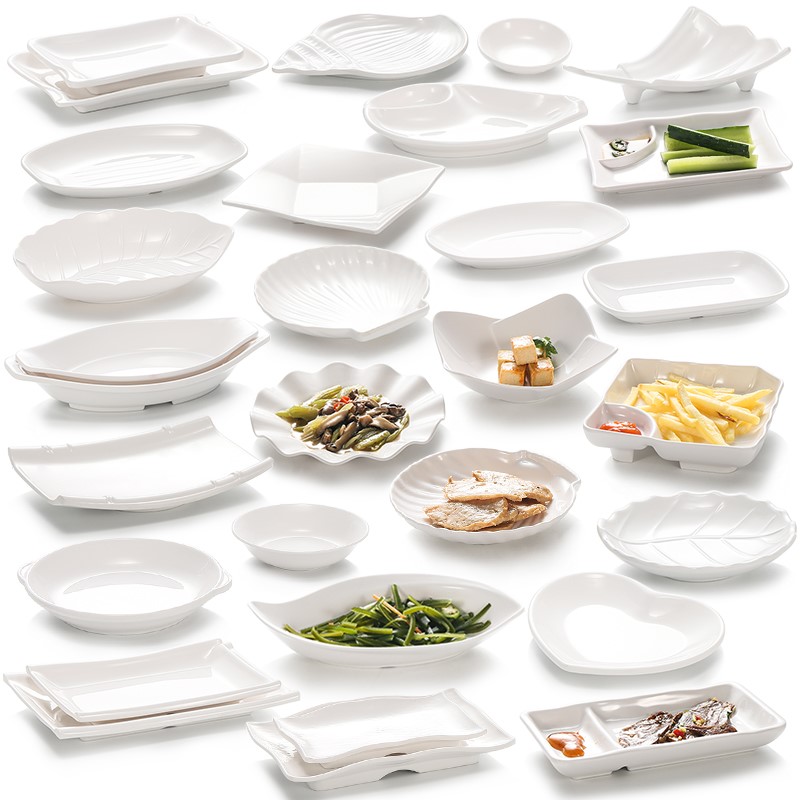 Dish of white bar all the imitation porcelain chips melamine plastic snack plate cold Dish KTV restaurant business