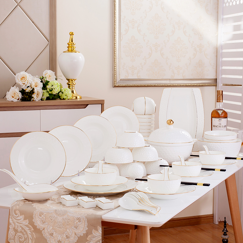 Dishes suit household combination of European jingdezhen ipads porcelain tableware Dishes chopsticks Chinese ceramic bowl Dishes for dinner