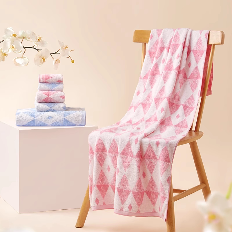 TAYOHYA Sen Diamond Pattern Square Towel Face Towel Bath Towel Face Wash Bath Towel Pure Cotton Towel