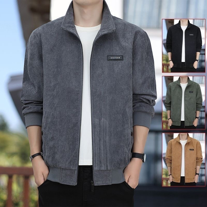Men's Jacket 2025 Spring and Autumn New Casual Loose Tops Men's Lapel Retro Young and Middle-Aged Thin Jacket Men's Trendy