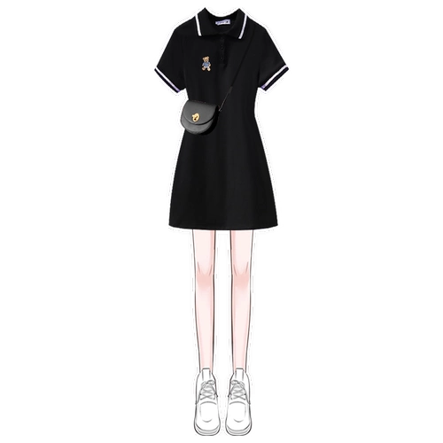 Летнее черное цветное платье, юбка, изысканный стиль, подходит для подростков