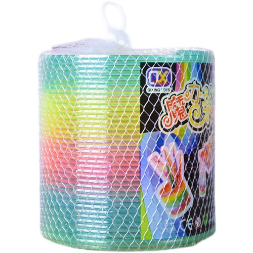 Большой радужный Слинки, игрушка, башенка для мальчиков и девочек, разноцветное эластичное кольцо, раннее развитие, ностальгия