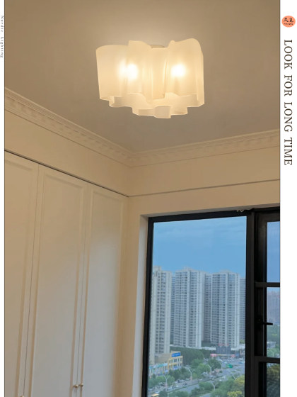 French medieval designer logico living room ceiling lamp French simple cloud glass bedroom aisle ceiling lamp