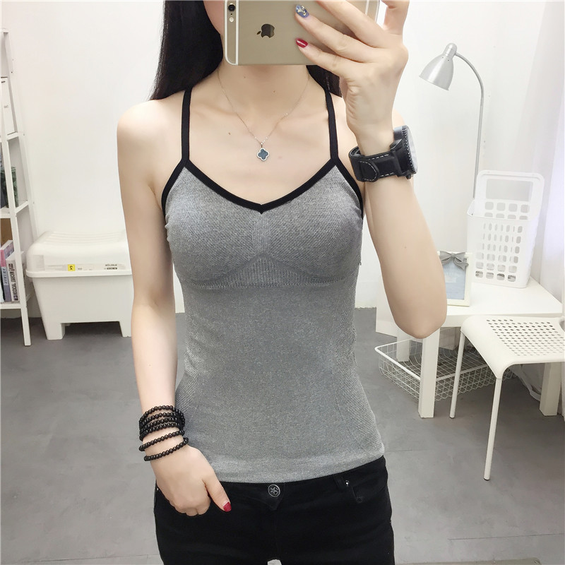 8823 Grey - No BraNo trace Underwear vest female Japan Online red money winter camisole autumn jacket Beautiful back Wear inside and outside Bottom up ventilation Self cultivation