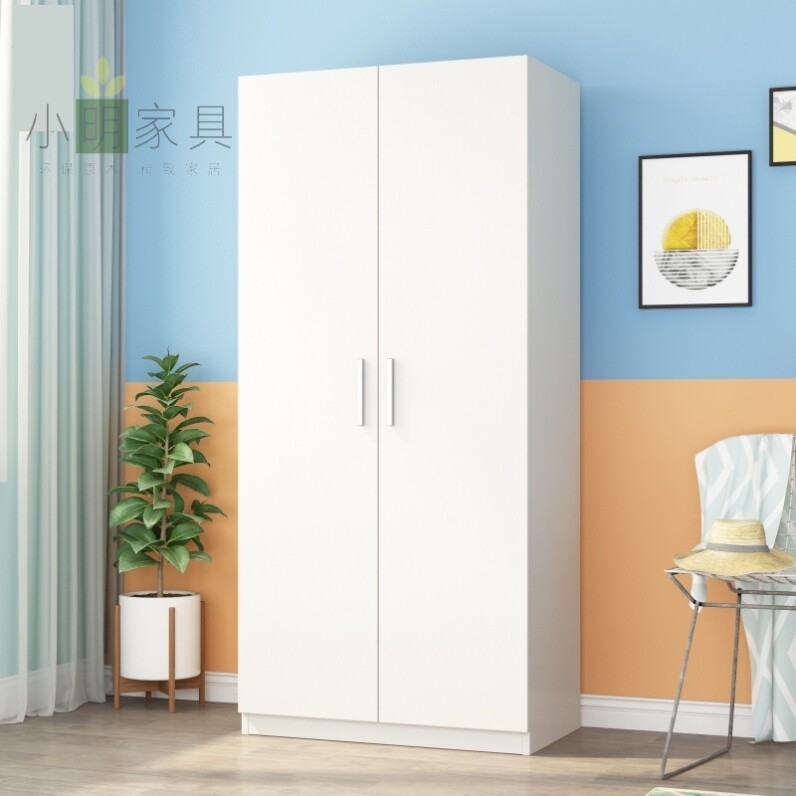 Simple Wardrobe Wooden Rental Household Bedroom Female Simple Modern Economy Three-door Wardrobe Cabinet
