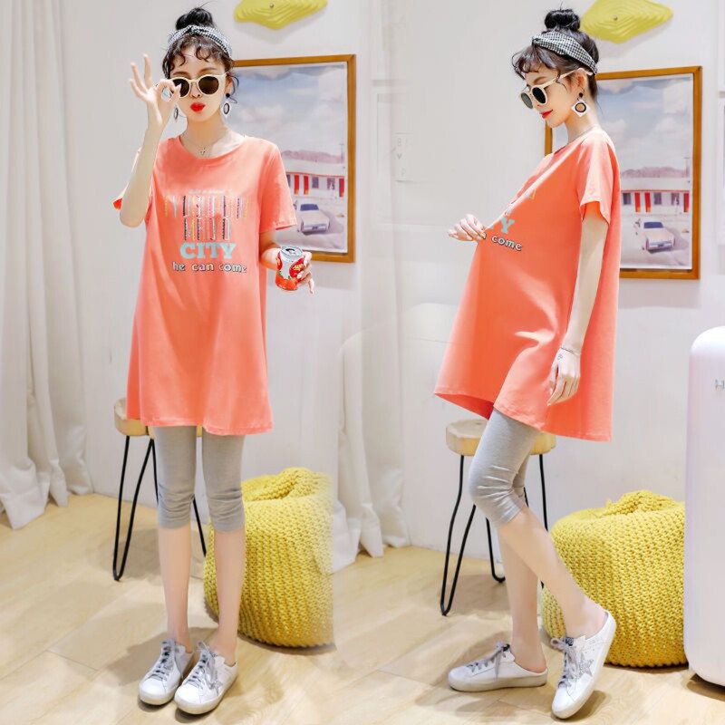Maternity Wear 2026 Summer New Fashion Two-Piece Set Trendy Mom Summer Pregnancy Top Loose Short-Sleeve T-Shirt Maternity Wear 2026 Summer New Fashion Two-Piece Set Trendy Mom Summer Pregnancy Top Loose Short-Sleeve T-Shirt