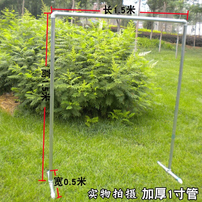 Galvanized pipe clothing display stand Floor single lever stall water pipe shelf Night market stall clothes rack Removable hanger