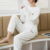 Зимние коралловые бархатные штаны, комплект, пижама, свободный крой