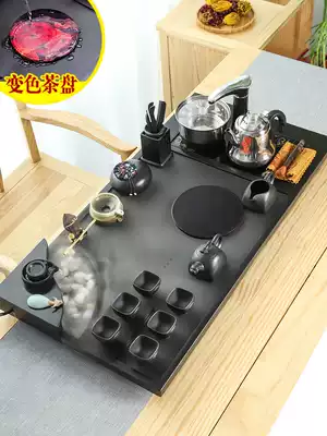 Rock art kung fu tea set set Wujin Stone tea tray household living room atomized flowing water changing tea table kettle
