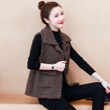 女士仿羊羔毛外套皮毛一体背心坎肩外穿马甲