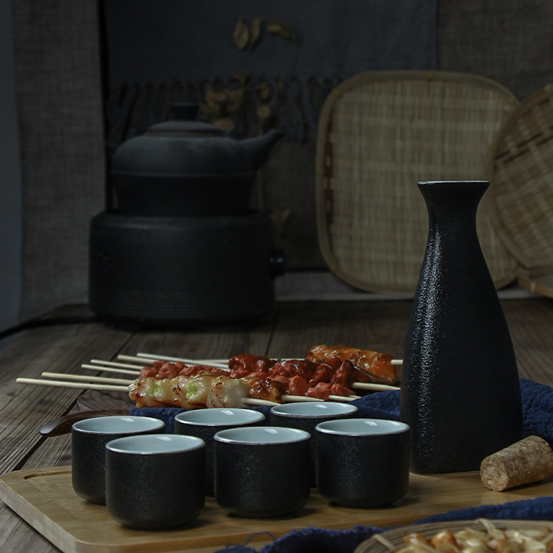 Clear Wine Taverware Suit Home Private Custom Logo Chinese Ancient Wind Yellow Liquor Wine Glass ceramic Half catty Wine Pot-Taobao