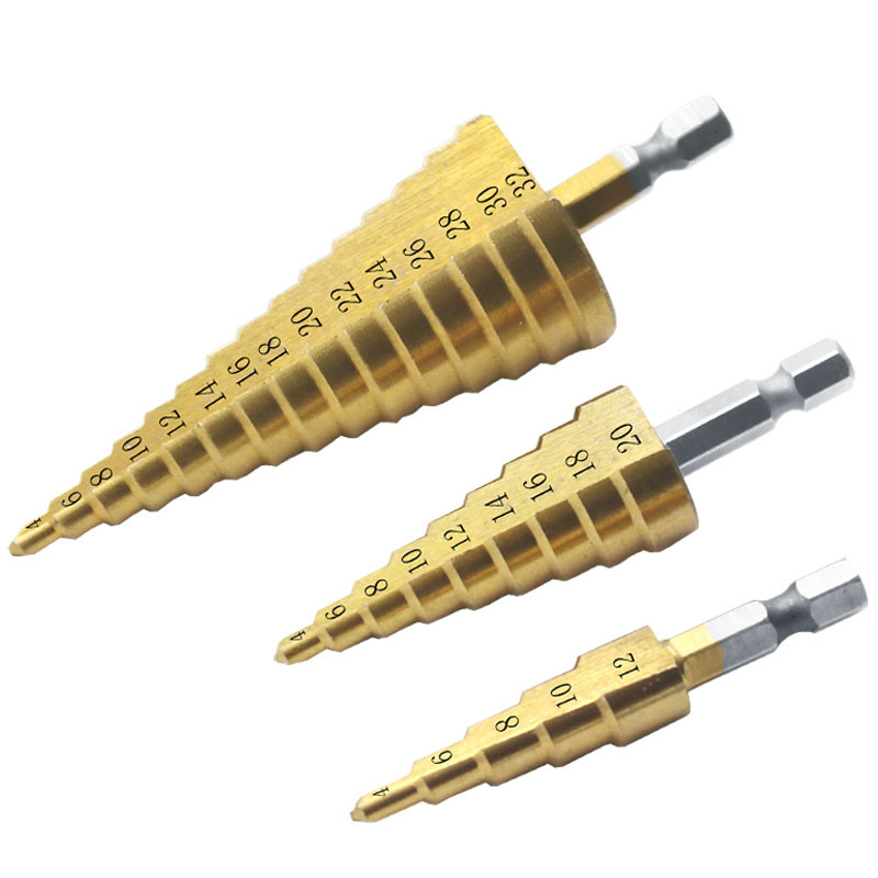 4241 material hexagonal handle step drill pagoda drill bit twist drill bit steel plate drill reamer 4-12 single