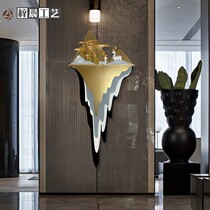 Creative light luxury wrought iron wall hanging hotel lobby background wall decoration high-end villa Hall porch corridor metal wall decoration