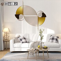 Modern light luxury fan-shaped metal wrought living room sofa background wall decoration porch aisle creative wall hanging pendant