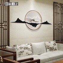New Chinese style three-dimensional iron metal wall decoration living room sofa background wall decoration porch aisle light luxury wall hanging pendant