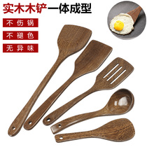 Wenge shovel nonstick dedicated chao cai chan long-handled solid wood spatula set high temperature cooking shovel wooden spoon