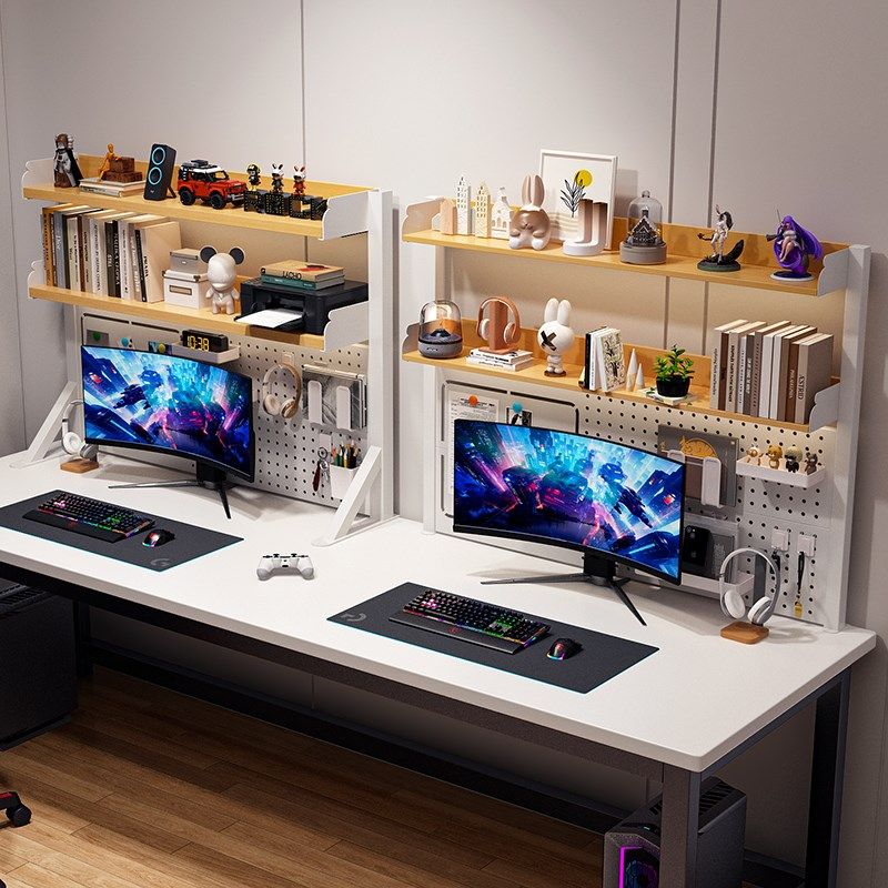 Table hole board storage rack multi-layer storage rack e-sports B room computer desk ornaments placement rack desktop bookshelf iron