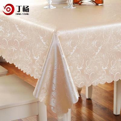 Table fabric European-style oil-proof fabric dining table Western food placemat rice rose silver white replacement champagne tablecloth