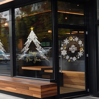 Christmas decorative glass stickers, static electricity and glue-free style