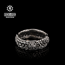 (Official) American ROCKRIDE Holy Cross woven ring 925 sterling silver European and American handmade men