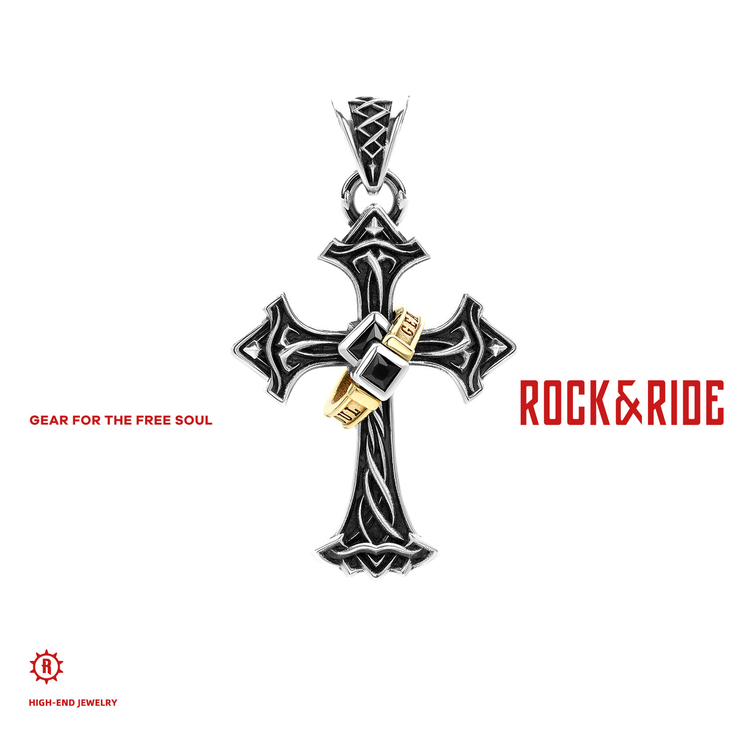 [Qixi Festival Gift] ROCKRIDE Guardian Cross Pendant Silver Rogue Style Necklace Cross Charm Boyfriend