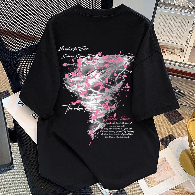 Nasa Co-Branded American-Style New Trendy Pure Cotton Short-Sleeved T-Shirt for Men and Women, Summer ins Couple's Half-Sleeved Top