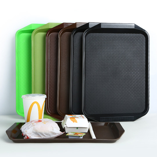 Пластиковый прямоугольный поднос для столовой, ресторана, отеля, для подачи блюд, гамбургеров, жареной курицы, коммерческий нескользящий обеденный тарелочный поднос