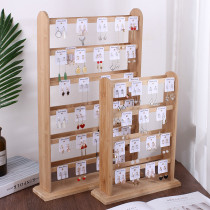 Bingya bamboo wood earring card paper hanger earrings display rack earrings storage rack counter jewelry display props