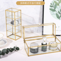 Net red light luxury European glass jewelry storage box Princess earrings earrings necklace watch jewelry finishing rack
