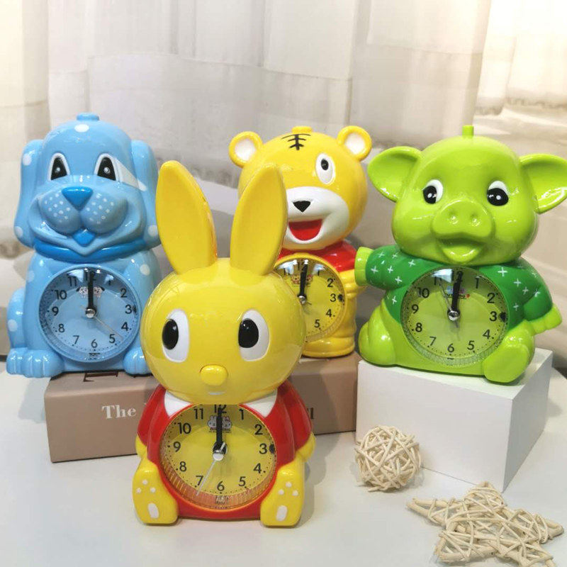 Cute cartoon talking alarm clock for children, students, boys and girls, intelligent voice, luminous, slacker, snooze function