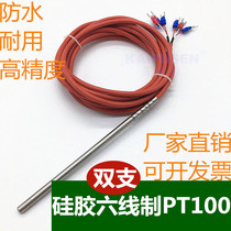 pt100 PT1000 platinum resistance double six-wire silicone wire waterproof oil discharge high precision