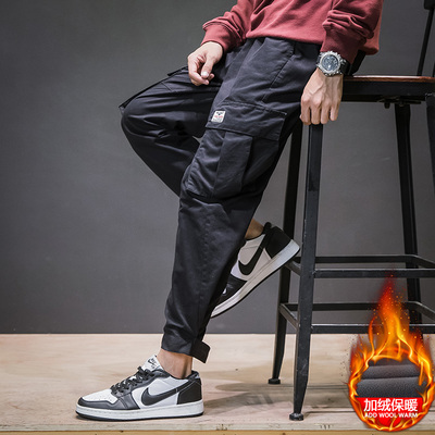 男士工装裤韩版潮流束脚潮牌秋冬季加绒