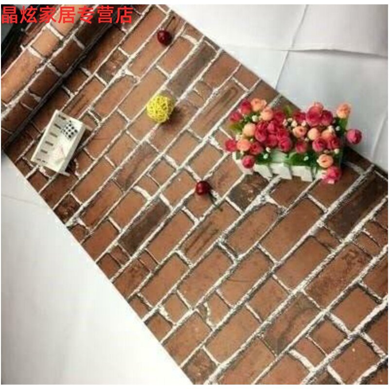 Self-adhesive wallpaper wallpaper high temperature sticker wall sticker American country exterior wall brick 3d pvc background wall culture