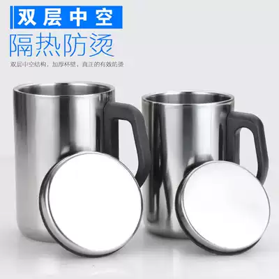 Limited promotion double-layer stainless steel thermos cup HEAT insulation and anti-scalding cup 500ML OFFICE cup WITH lid CANTEEN SCHOOL