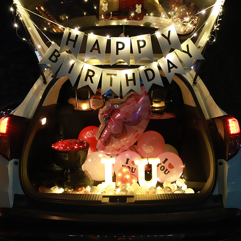 [USD 56.96] Car trunk surprise car tail box decorated romantic surprise