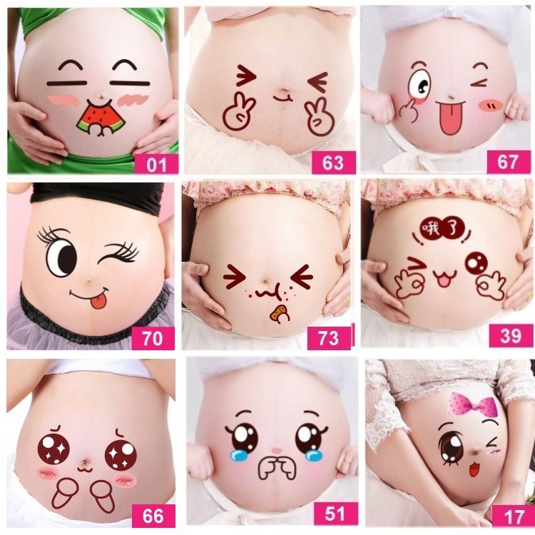 New Pregnancy Maternity Dress Photo Gallery Clothing Photo Props Belly stickers Pregnancy Week Stickers Shooting Props Big Belly Stickers
