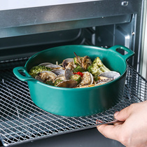 Ceramic Bowl Binaural Baking Bowl Creative Home Baking Baking Pan Double Ear Bowl Salad Bowl Oven available Ovens Sweet pasta