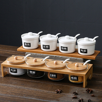 Creative household seasoning box seasoning jar glass seasoning box ceramic seasoning tank dressing box combination set