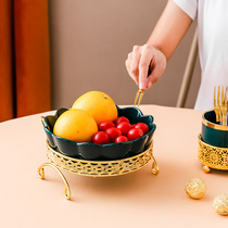 Fruit Pan Living Room Home Light Lavish High-end Ceramic Fruit Basket Day Style Modern Candy Box Wedding Snacks Pan Dried Fruit Tray