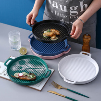 Nordic Ceramic Baking Pan Oven with baking tray Creative Western Dining Dinner Plate WINTRY Home Big Dish Dishes Cutlery