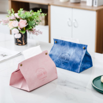 Nordic Ins Paper Towels Box Cute Leather Tissue Bag Living-room Home Draw Cardboard Box Creative Bedroom Minimalist Paper Cramp