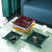Nordic Leather Desktop Containing box Cosmetic Miscellaneous Finishing Box Creative Genguan Dresser KEY-TO-THINGS TRAY