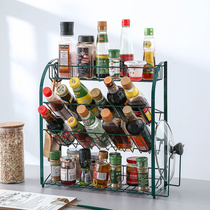 Kitchen rack stainless steel seasoning shelf supplies multi-layer countertop oil salt sauce vinegar storage rack Household Encyclopedia
