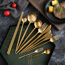 304 stainless steel children to eat and drink soup spoon Steak Knife Fork Creativity Cute Long Handle Korean Style Soup Spoon ins Wind