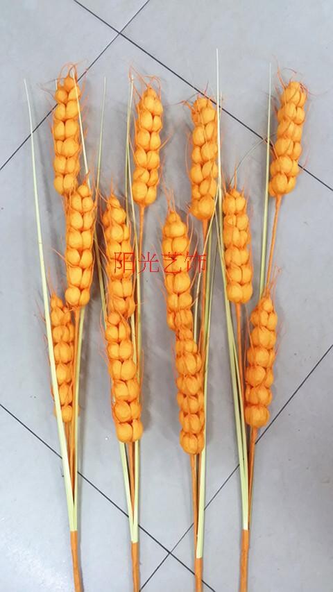 Emulation Floral Plastic High-Pole Fake Flower Harvest gold Golden Rice Valley Triple gold Barley Spike Hotel Home Decoration