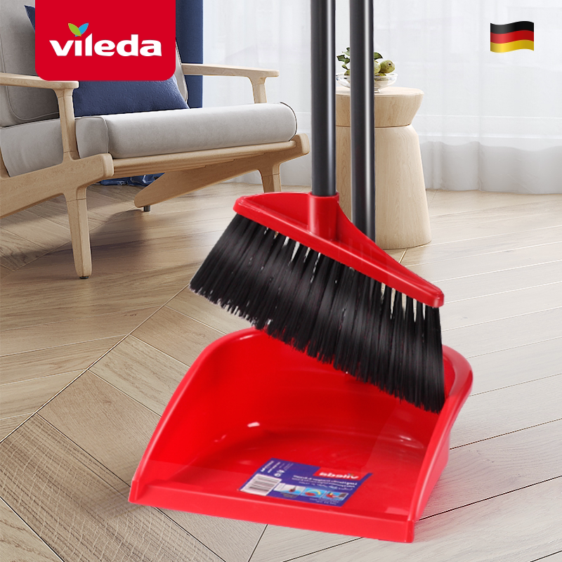 German Vielida Broom and Dustpan Set for Home Use, Simple Foldable, Can Be Stored, Non-Stick Hair Sweeping Tool