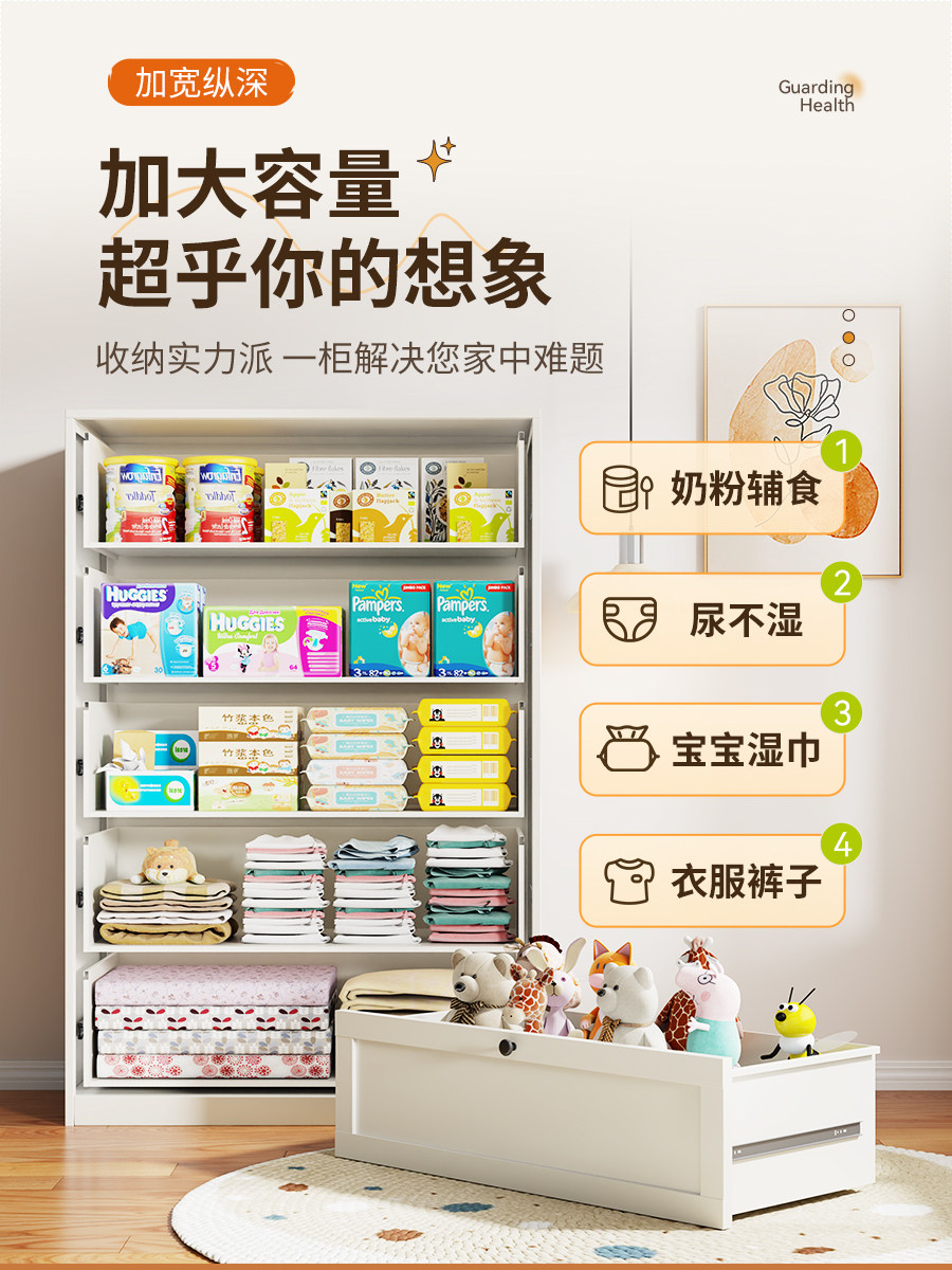 Polimei Home-Use Wrought Iron Five-Drawer Cabinet, Bedroom Bedside Floor-Standing Storage Cabinet, Living Room Large-Capacity Multi-Drawer Storage Cabinet