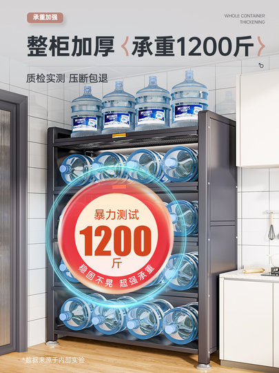 厨房微波炉防尘置物柜家用落地多层置物架碗筷柜餐边柜橱柜储物柜